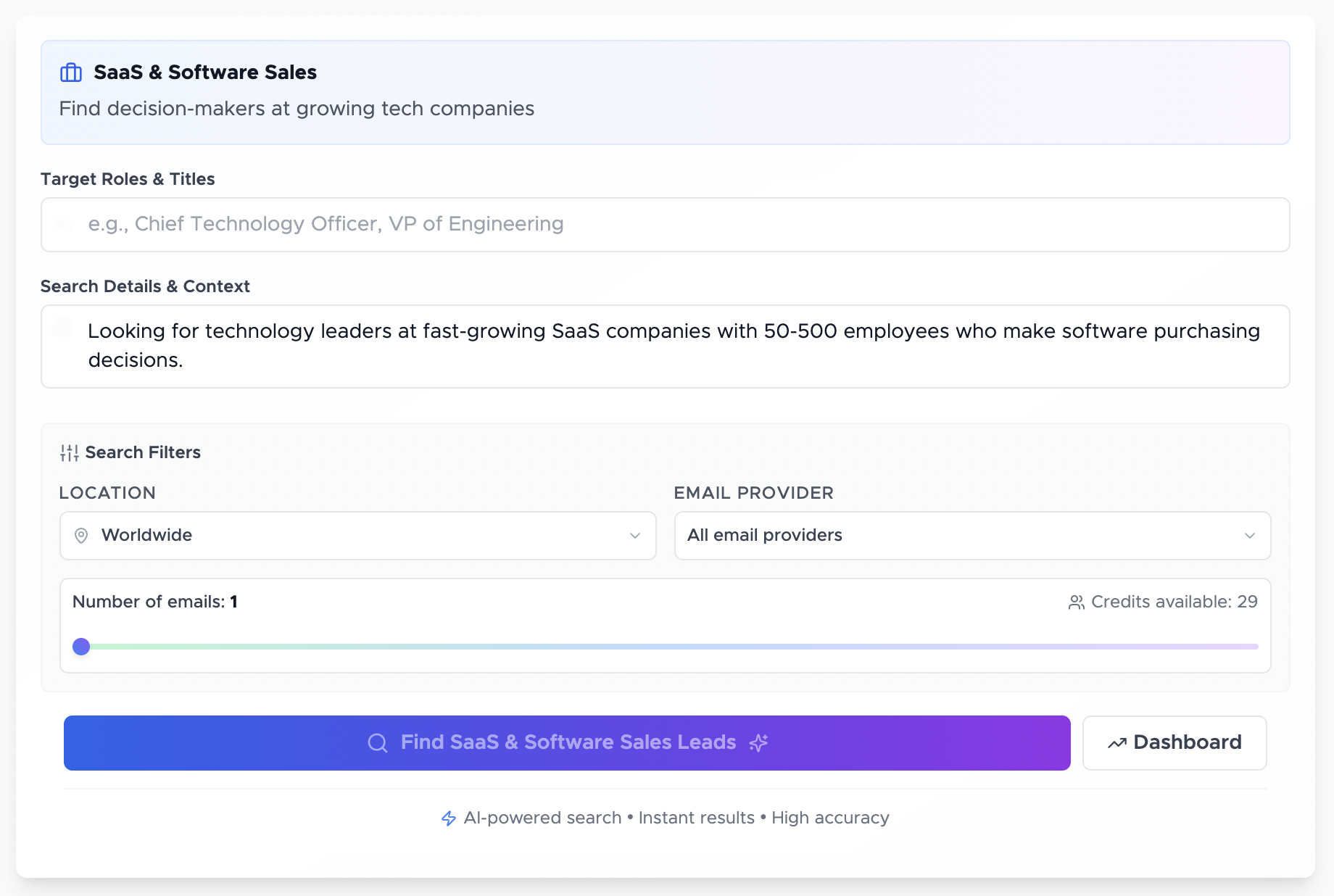 BoringLead Dashboard Interface